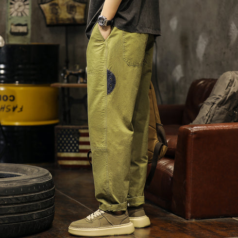 Straight Roll-up Pants Slim Casual Pants P1019