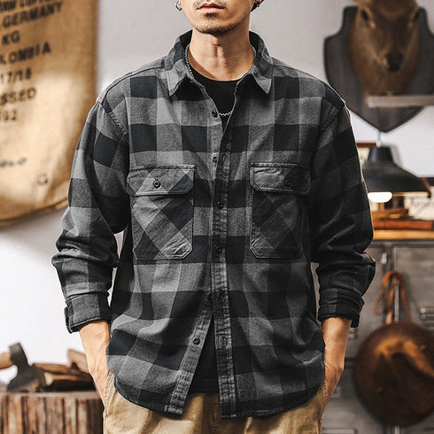 Checked Long Sleeve Shirt P1208