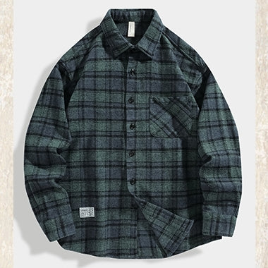 Urban Style Check Pattern Long Sleeve Shirt P1707