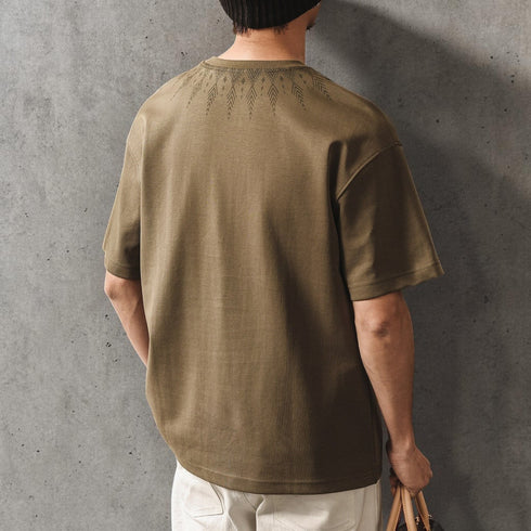 ジオメトリックプリントクルーネック半袖Tシャツ P2048
