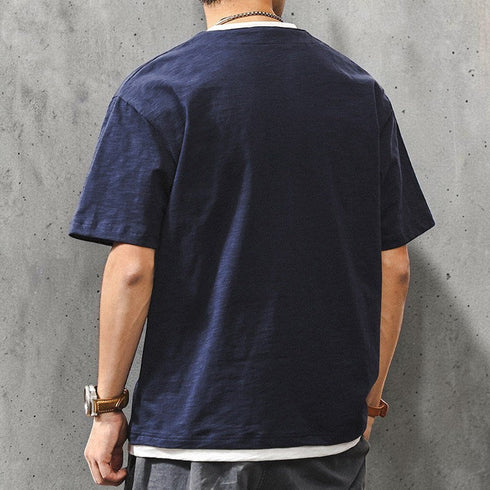 キーネックレイヤード半袖Tシャツ P2025