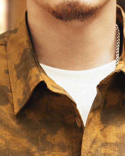 Vintage Marble Print Short Shirt P1339