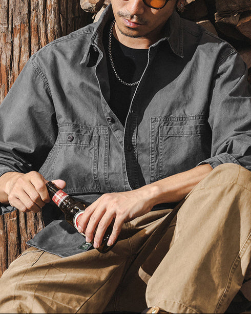 Military mood double pocket Shirt P1277