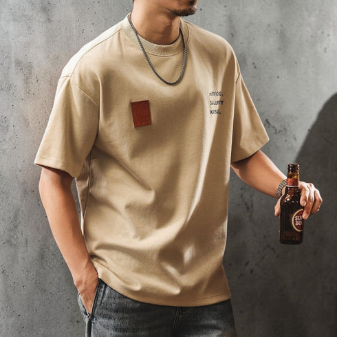 【OUTLET/即納】スクエアパッチプリント半袖Tシャツ P2163