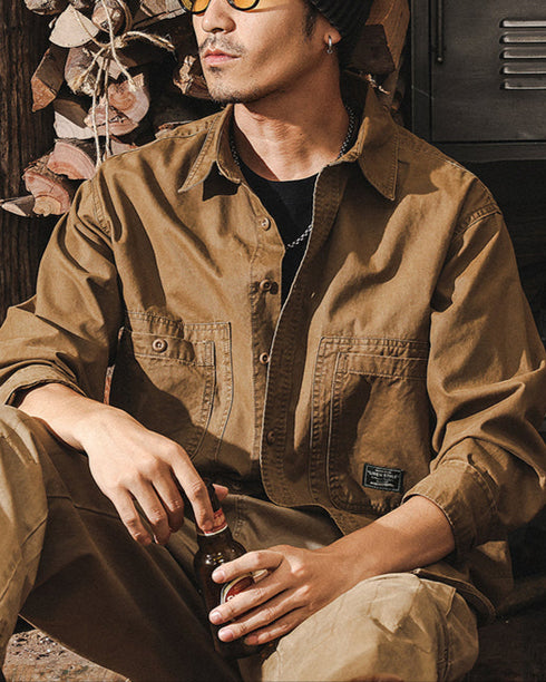Military mood double pocket Shirt P1277