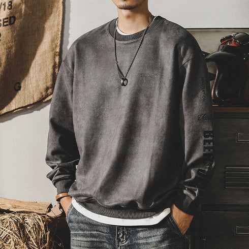 Distressed Drape Sweatshirt P0854