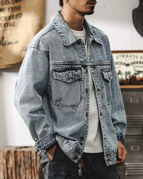 Retro Blue Stonewashed Denim Jacket P1319