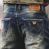 Straight Old Wash Casual Jeans P1213
