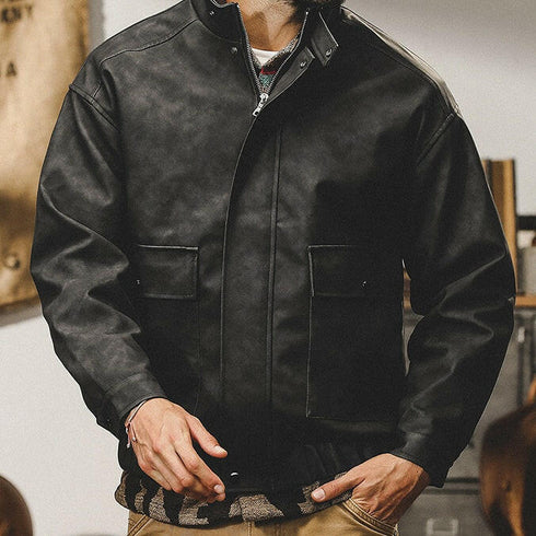 Classic Retro Biker PU Jacket P0642