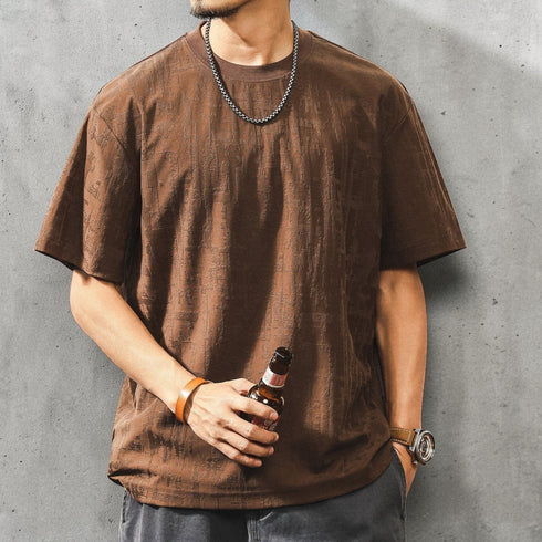 ジャカードパターンビッグシルエット半袖Tシャツ P2023