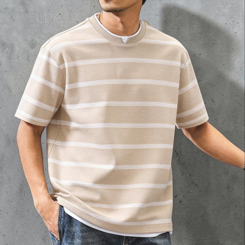 フェイクレイヤードリラックスボーダーTシャツ P2034