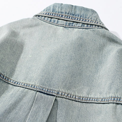 Washed Loose Denim Overshirt P1270