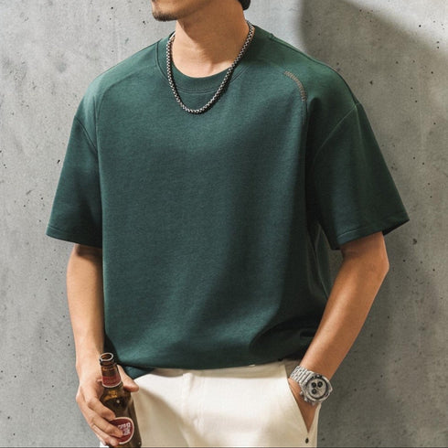 【OUTLET/即納】ラウンドネックドロップショルダーTシャツ P2083