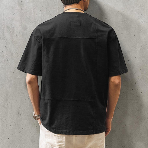 ウォッシュドパッチディテール半袖Tシャツ P2046