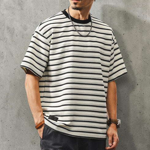 マルチボーダークルーネック半袖Tシャツ P2021