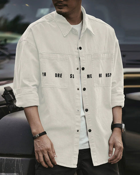 Retro Japanese Workwear Oversized Shirt P1333