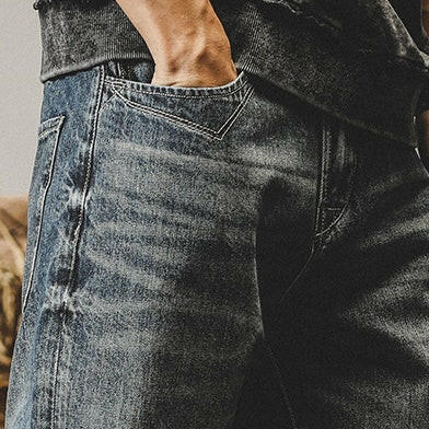 Paris Button Classic Vintage Jeans Men P0719