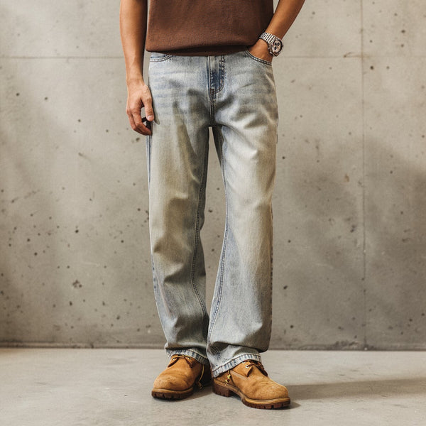 ライトウォッシュルーズデニムパンツ P2018