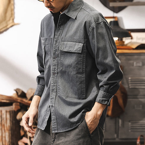 Casual Shirt Versatile Long-Sleeve P1265