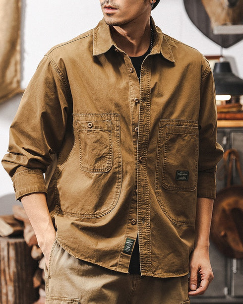 Military mood double pocket Shirt P1277