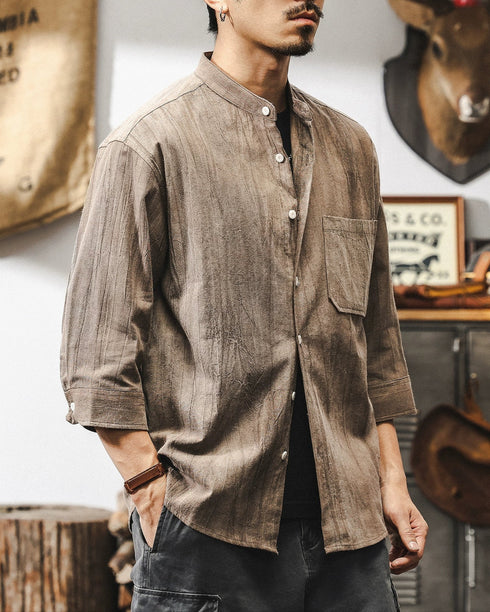 Vintage Shade Natural Style Three Quarter Sleeve Shirt P1327