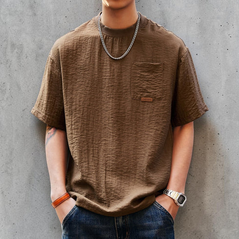 チェストポケットパッチ半袖Tシャツ P2132