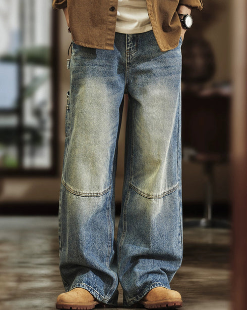 Vintage Design Denim Painter Pants P1328