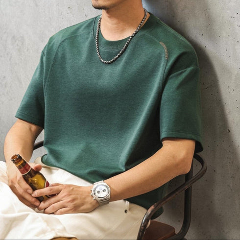 【OUTLET/即納】ラウンドネックドロップショルダーTシャツ P2083