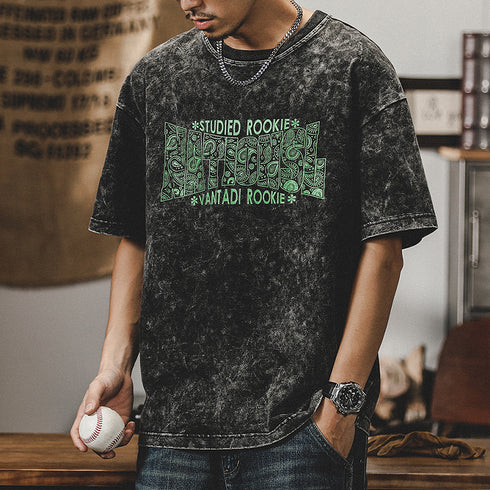 American Retro T-shirt Men's Short-sleeved P0921