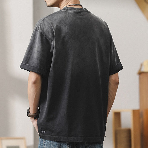 American Retro Gradient Short-sleeved T-shirt P1005