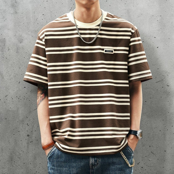 マルチボーダーリラックス半袖Tシャツ P1993