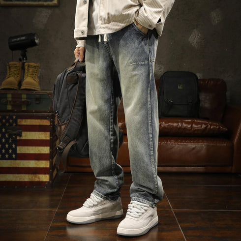 Oversize Denim Trousers Straight Casual P1013