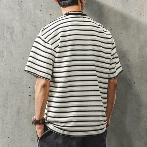 マルチボーダークルーネック半袖Tシャツ P2021