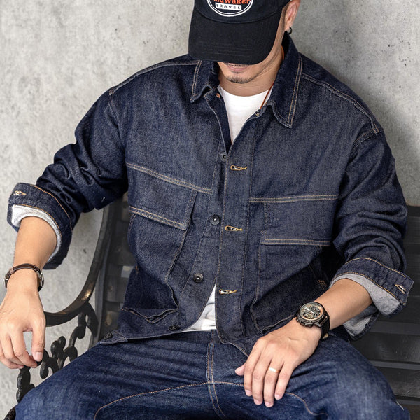 デザインポケットデニムジャケット P2050