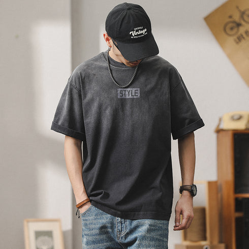 American Retro Gradient Short-sleeved T-shirt P1005