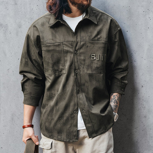 ムラ染めダブルポケットワークシャツ P2010