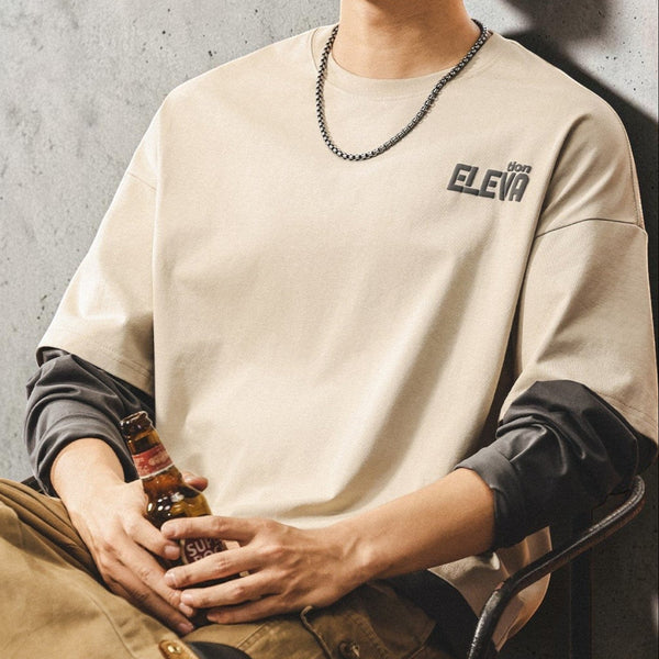 オーバーサイズレイヤードクルーネック長袖Tシャツ P2070