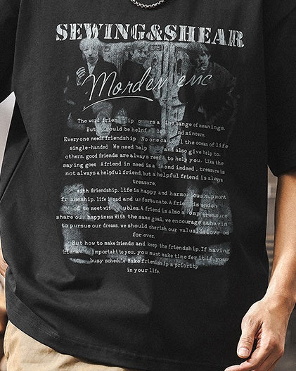 Grunge Taste Photo Graphic Short Sleeve T-Shirt P1322