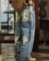 Vintage Design Denim Painter Pants P1328