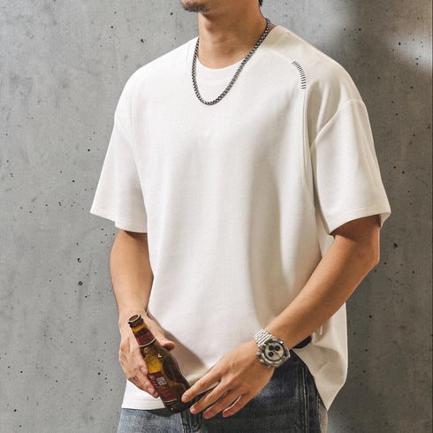 【OUTLET/即納】ラウンドネックドロップショルダーTシャツ P2083