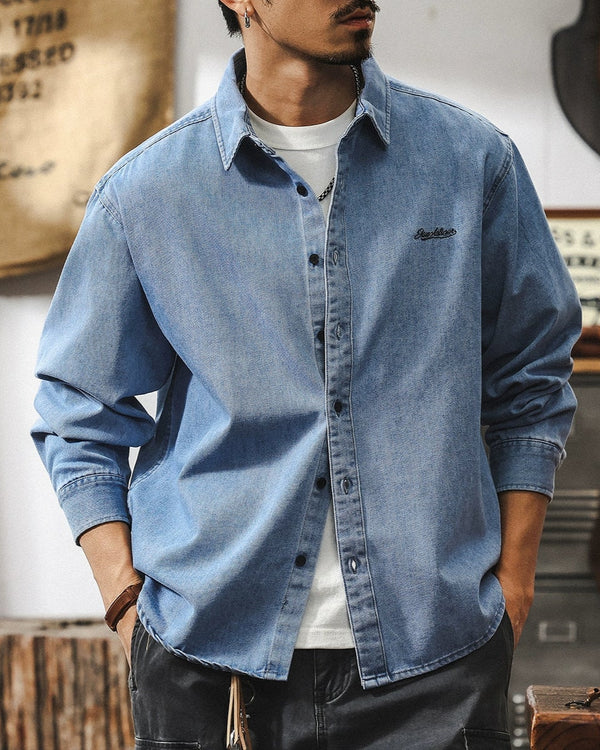 Retro Denim Long Sleeve Shirt Jacket P1312