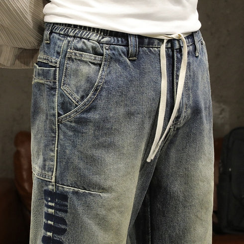 Oversize Denim Trousers Straight Casual P1013