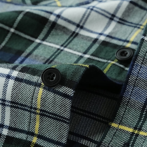 Double Pocket Mixed Check Shirt P1622