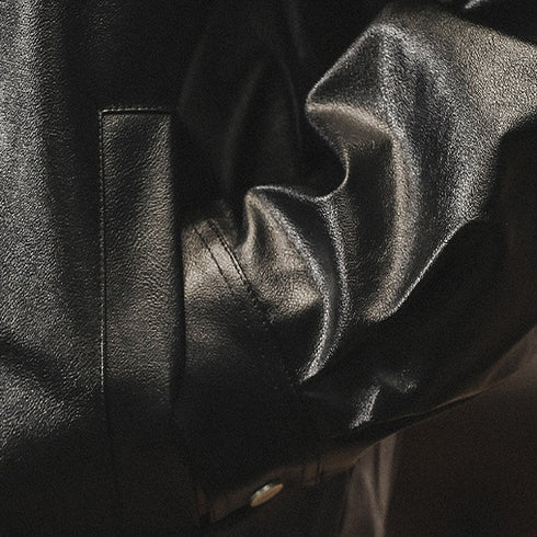 Motorcycle Style Leather Jacket P1218