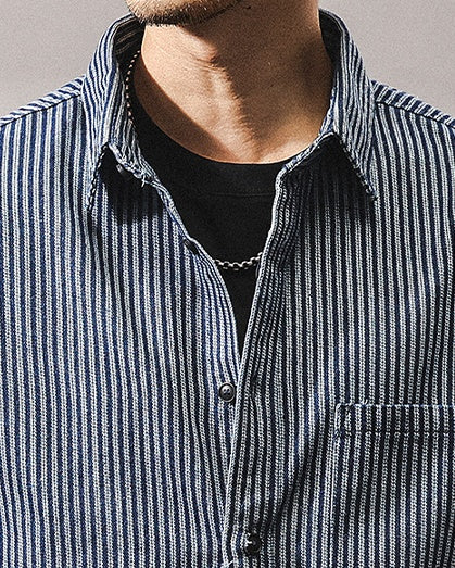 Retro Striped Casual Shirt P1276