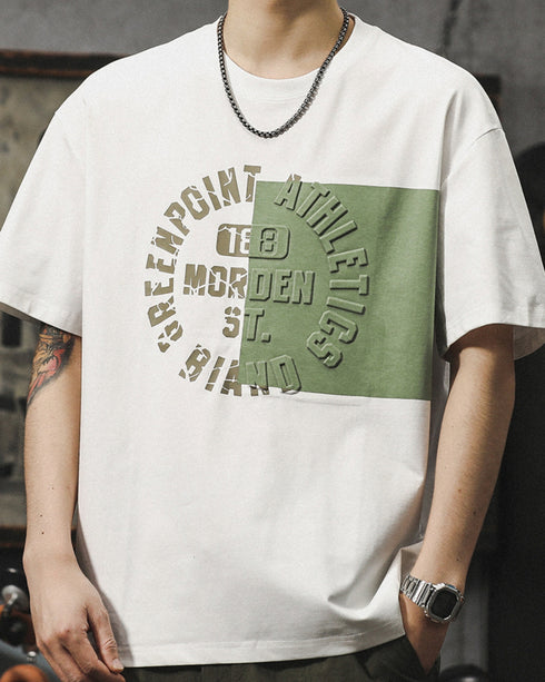 【OUTLET/即納】サークルロゴブロックデザイン半袖Tシャツ P1388