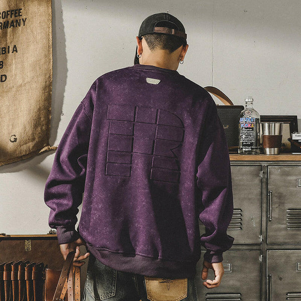 Three-dimensional Steel Printed Loose Sweatshirt P0618