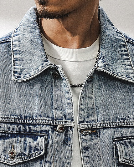 Retro Blue Stonewashed Denim Jacket P1319