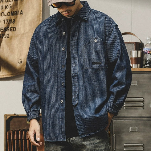 Long-sleeved Casual Vintage Workwear P0840