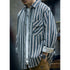 Long-sleeved Striped Loose Shirt P0376